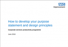 How to develop your purpose statement and design principles: (Corporate services productivity toolkit)